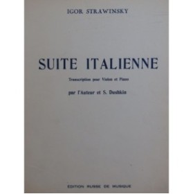 STRAWINSKY Igor Suite Italienne Violon Piano 1934