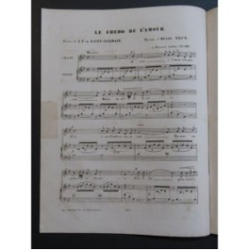 BRUN Henri Le Credo de l'Amour Chant Piano ca1850