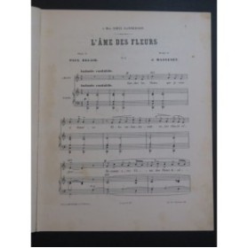 MASSENET Jules L'Ame des Fleurs Chant Piano ca1890
