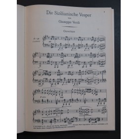 VERDI Giuseppe Die Sizilianische Vesper Opéra Allemand Chant Piano 1930