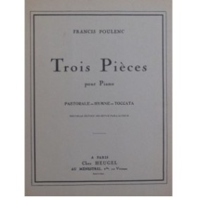 POULENC Francis Trois pièces Piano 1953