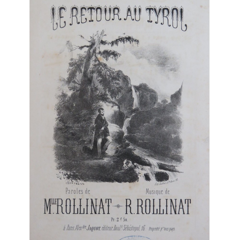 ROLLINAT R. Le Retour au Tyrol Chant Piano XIXe siècle