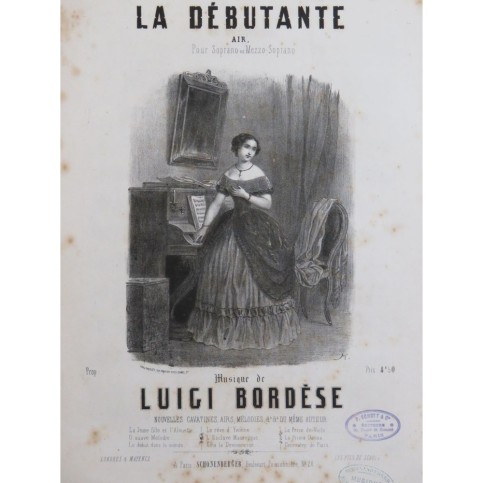 BORDÈSE Luigi La Débutante Chant Piano ca1850