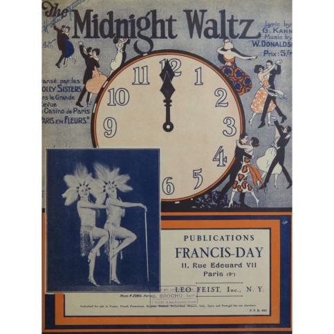 DONALDSON Walter The Midnight Waltz Chant Piano 1926