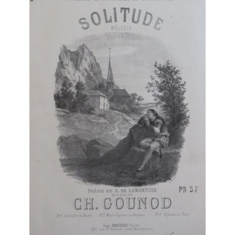 GOUNOD Charles Solitude Chant Piano XIXe siècle