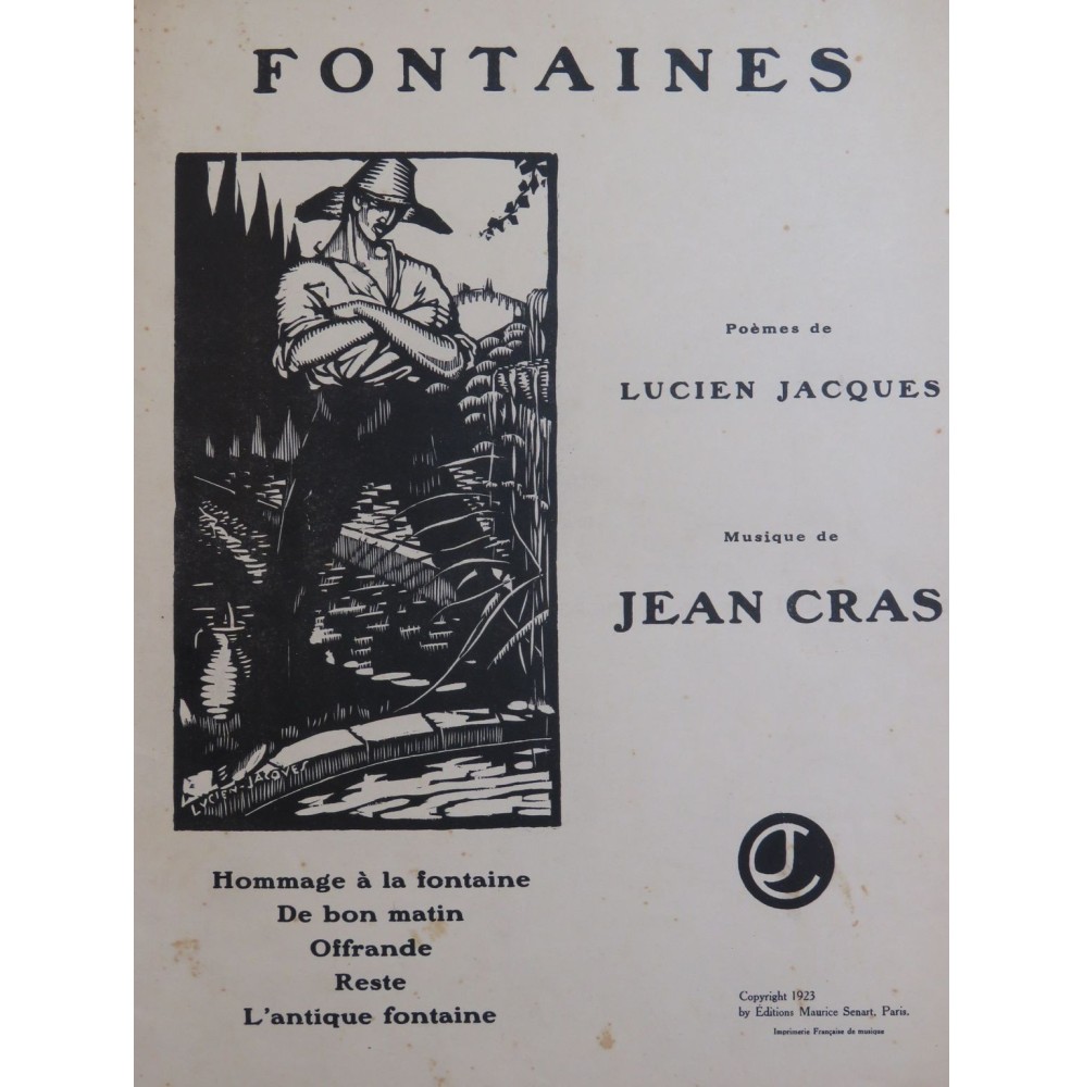 CRAS Jean Fontaines 5 Pièces Piano Chant 1923﻿