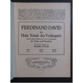 DAVID Ferdinand Hohe Schule des Violinspiels Piano Violon