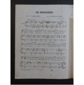 DE LATOUR Aristide Oui Monseigneur Piano Chant ca1840
