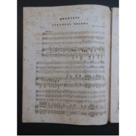 BRAHMS Johannes Quartett op 25 Piano Violon Alto Violoncelle 1863