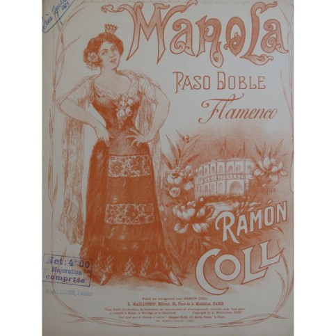 GOLL Ramon Manola Paso Doble Flamenco Piano 1920