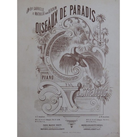 STREABBOG Louis Oiseaux de Paradis Piano XIXe siècle