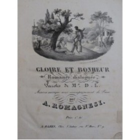 ROMAGNESI Antoine Gloire et Bonheur Chant Piano ca1830