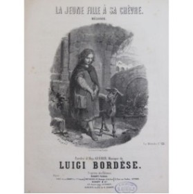BORDÈSE Luigi La jeune fille à sa chèvre Chant Piano ca1860