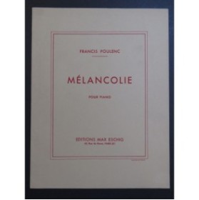 POULENC Francis Mélancolie Piano