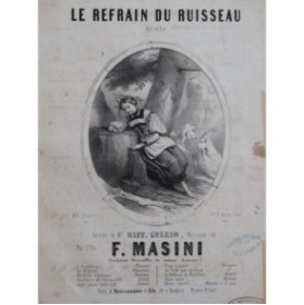 MASINI F. Le Refrain du Ruisseau Chant Piano ca1840