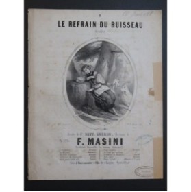 MASINI F. Le Refrain du Ruisseau Chant Piano ca1840