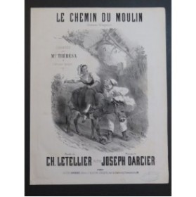 DARCIER Joseph Le Chemin du Moulin Nanteuil Chant Piano ca1850