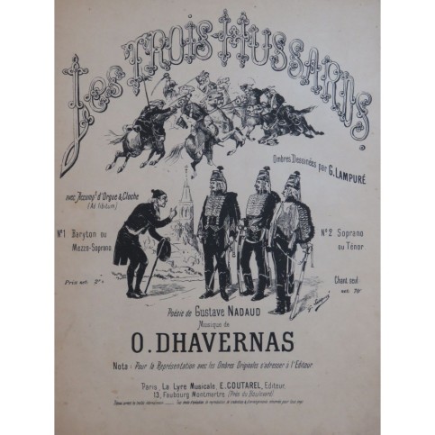 DHAVERNAS O. Les Trois Hussards Chant Piano XIXe siècle