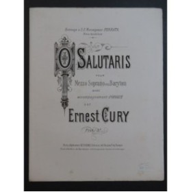 CURY Ernest O Salutaris Chant Orgue XIXe siècle
