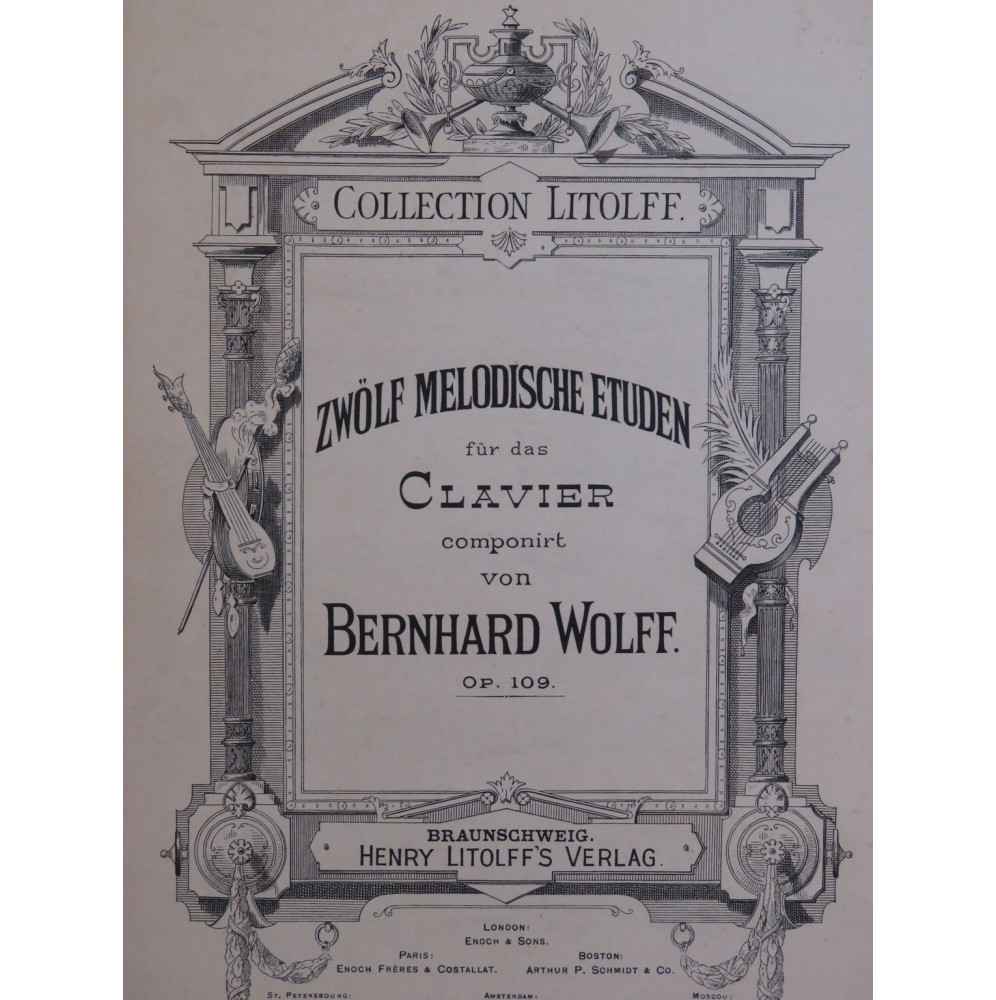 WOLFF Bernhard Zwölf Melodische Etuden op 109 Piano