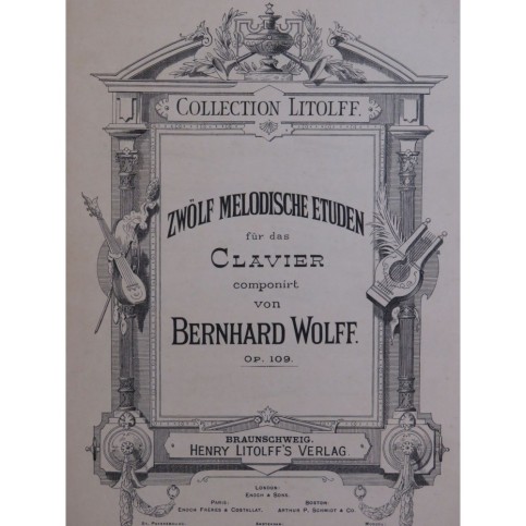 WOLFF Bernhard Zwölf Melodische Etuden op 109 Piano