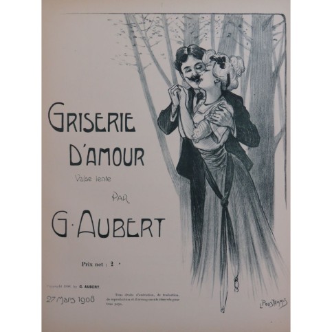 AUBERT Gaston Griserie d'Amour Pousthomis Piano 1908