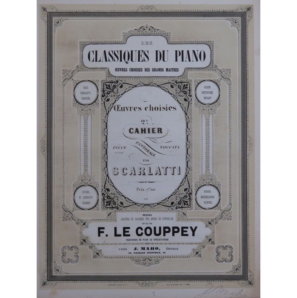 SCARLATTI Domenico Oeuvres Choisies Cahier No 2 Piano ca1856