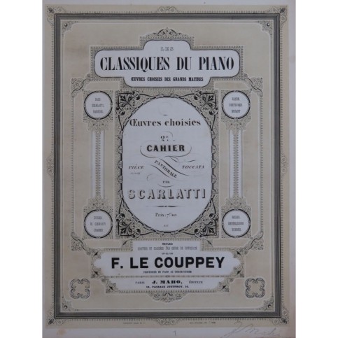 SCARLATTI Domenico Oeuvres Choisies Cahier No 2 Piano ca1856