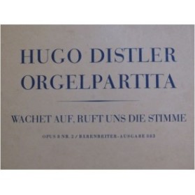 DISTLER Hugo Orgelpartita op 8 Orgue 1935