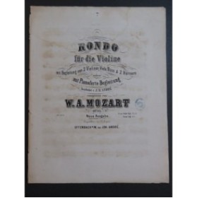 MOZART W. A. Rondo op 85 Piano Violon XIXe