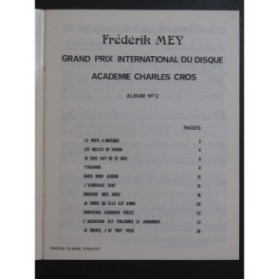 Frédérik Mey Album No 2 11 Pièces Chant Piano 1972
