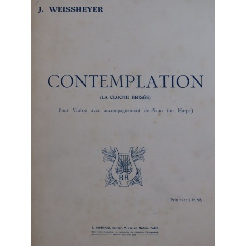 WEISSHEYER J. Contemplation Violon Piano ou Harpe