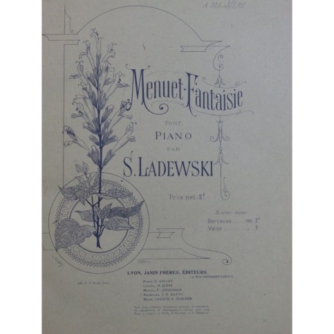 LADEWSKI S. Menuet-Fantaisie Piano
