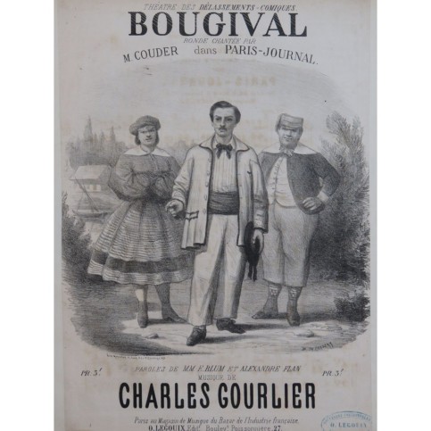 GOURLIER Charles Bougival Chant Piano ca1860