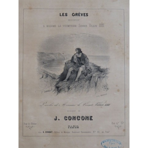 CONCONE Joseph Les Grèves Chant Piano ca1840