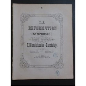 MENDELSSOHN La Reformation Symphonie op 107 Piano 4 mains ca1868