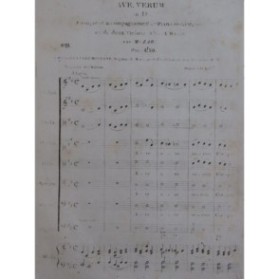 MOZART W. A. Ave Verum Chant Piano ou Orgue ou Violon Alto Basse ca1840