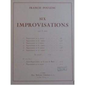 POULENC Francis Valse Improvisation sur le nom de Bach Piano 1933