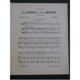 FLÉGIER A. Les Enfants et les Amoureux Chant Piano 1896