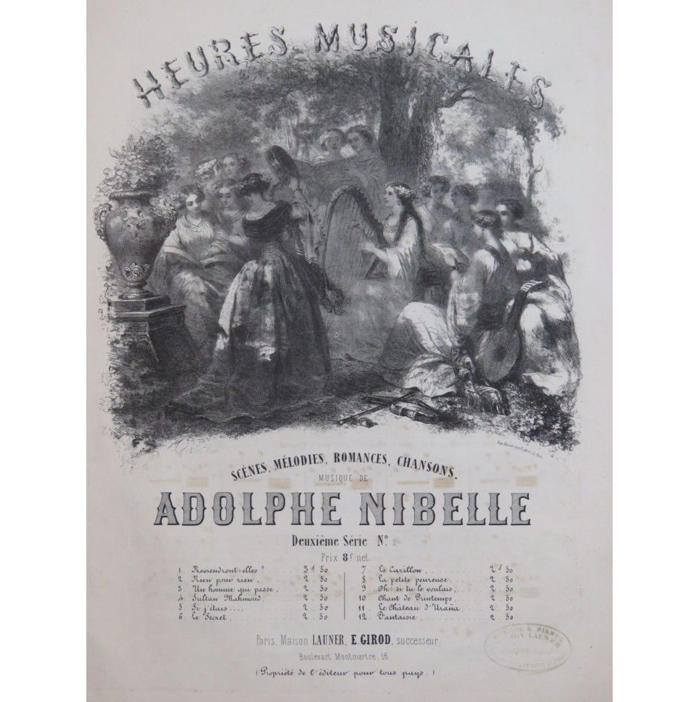 NIBELLE Adolphe Reviendront-Elles Chant Piano ca1855
