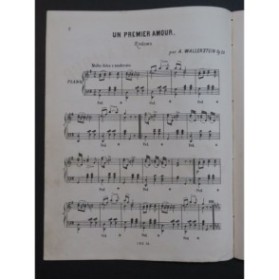 WALLERSTEIN A. Un Premier Amour Piano XIXe siècle