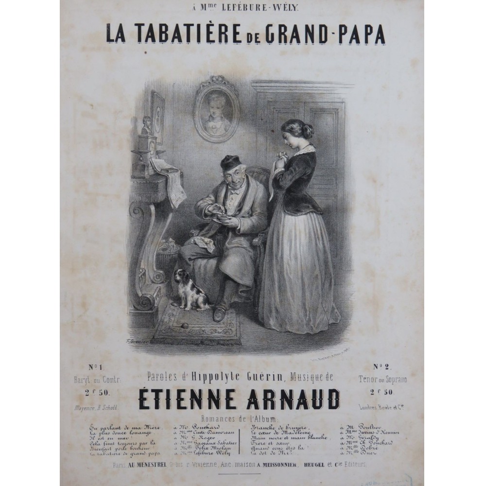 ARNAUD Étienne La Tabatière de Grand-Papa Chant Piano ca1850