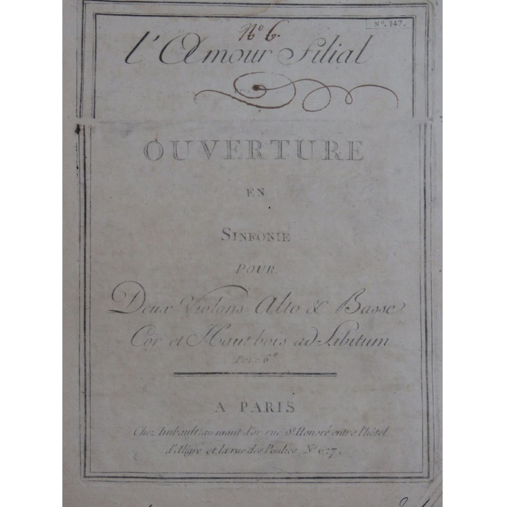 GAVEAU Pierre L'Amour Filial Opéra Ouverture Orchestre ca1792