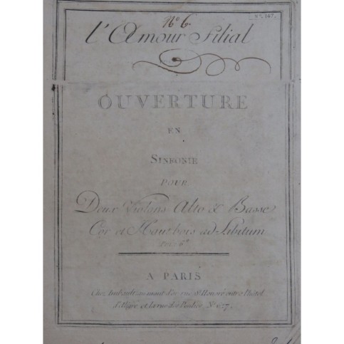 GAVEAU Pierre L'Amour Filial Opéra Ouverture Orchestre ca1792