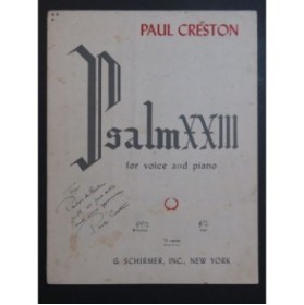 CRESTON Paul Psalm XXIII Dédicace Chant Piano 1945