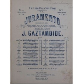 GAZTAMBIDE Joaquin El Juramento No 8 Duo Piano Chant ca1855