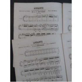 BEETHOVEN Andante de la 1ère Symphonie 2 Pianos à 8 mains ca1867