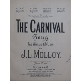 MOLLOY J. L. The Carnival Chant Piano 1892