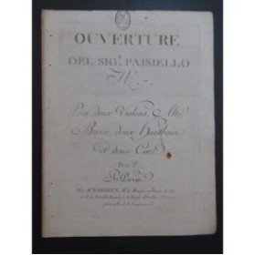 PAISIELLO Giovanni Ouverture No 7 Orchestre ca1785