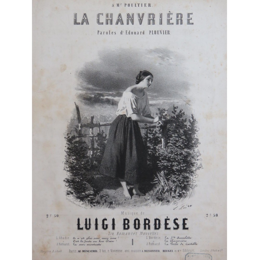 BORDÈSE Luigi La Chanvrière Chant Piano ca1850